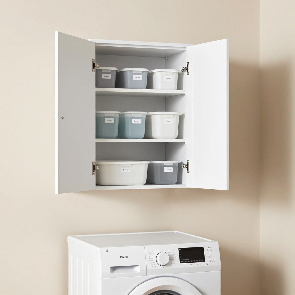 wall-mounted cabinet above washing machine