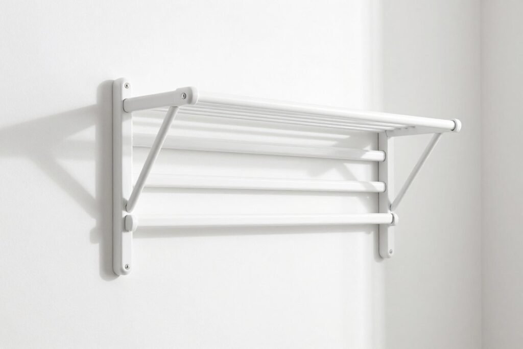 wall-mounted drying rack folded up