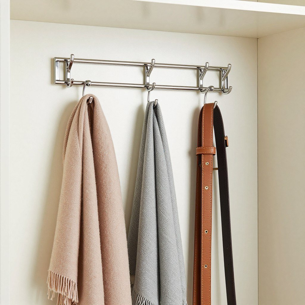 wall-mounted hooks for scarves and belts