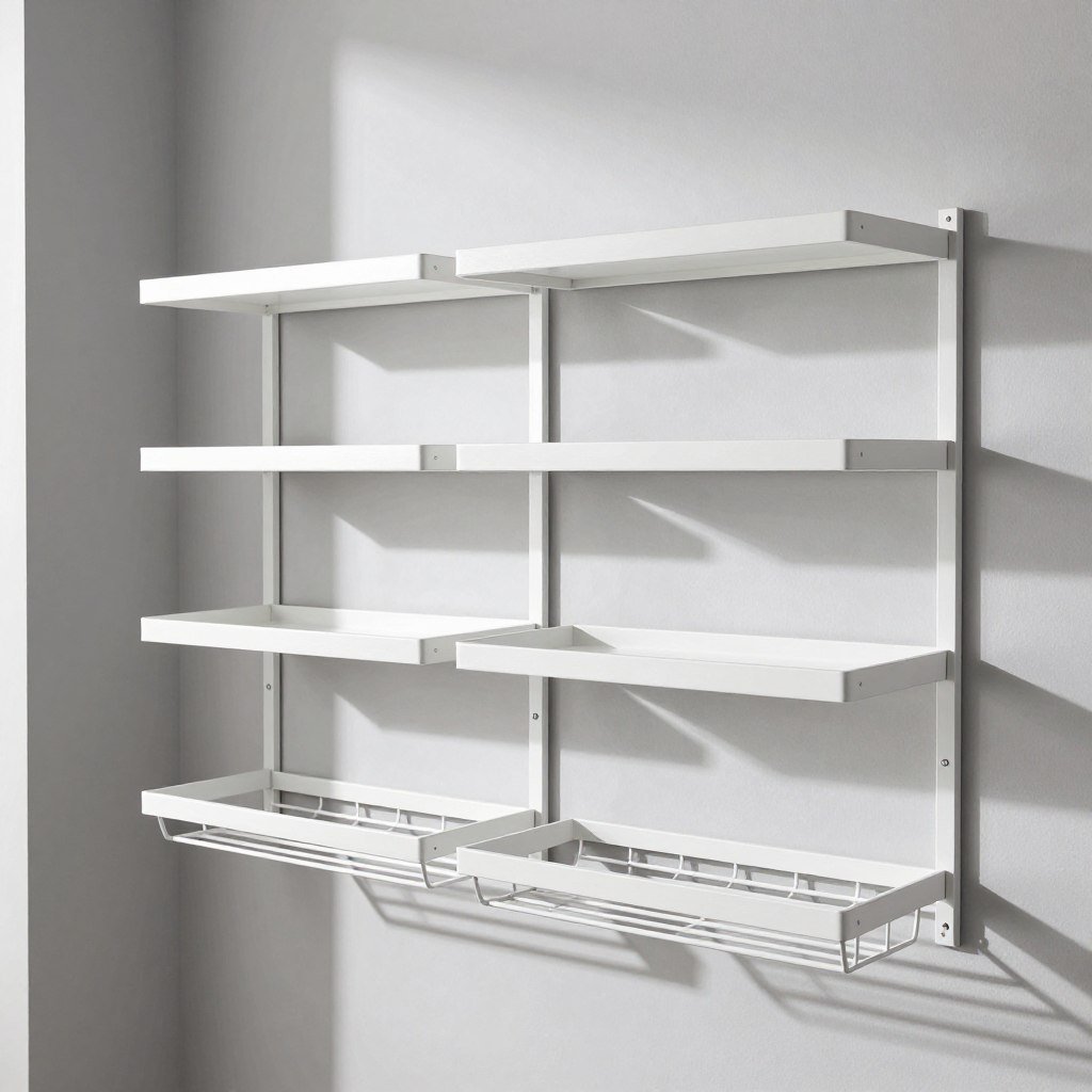 wall-mounted shelving and racks