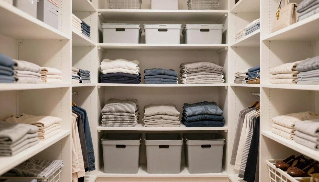 well-maintained organized closet