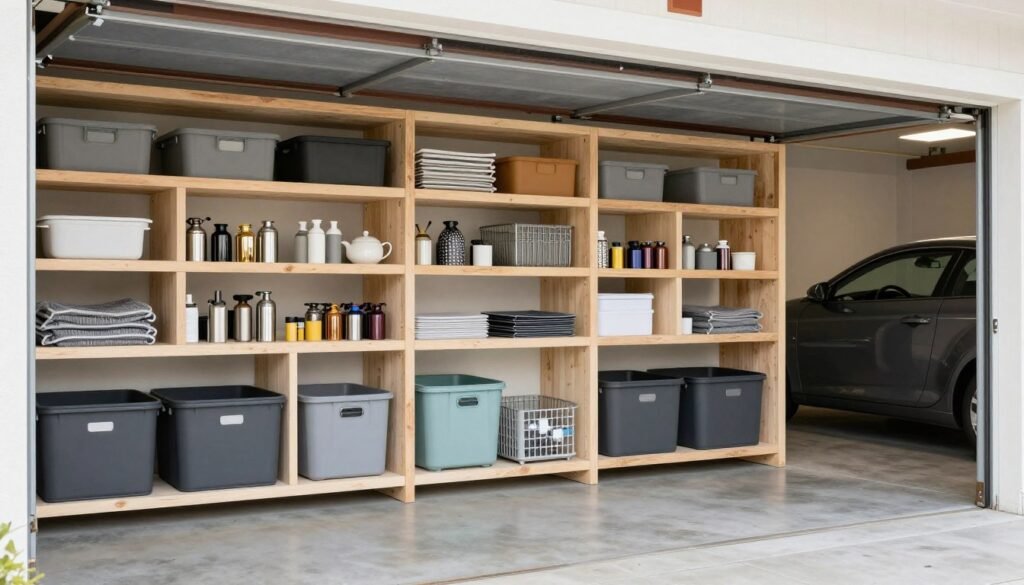 well-maintained organized garage