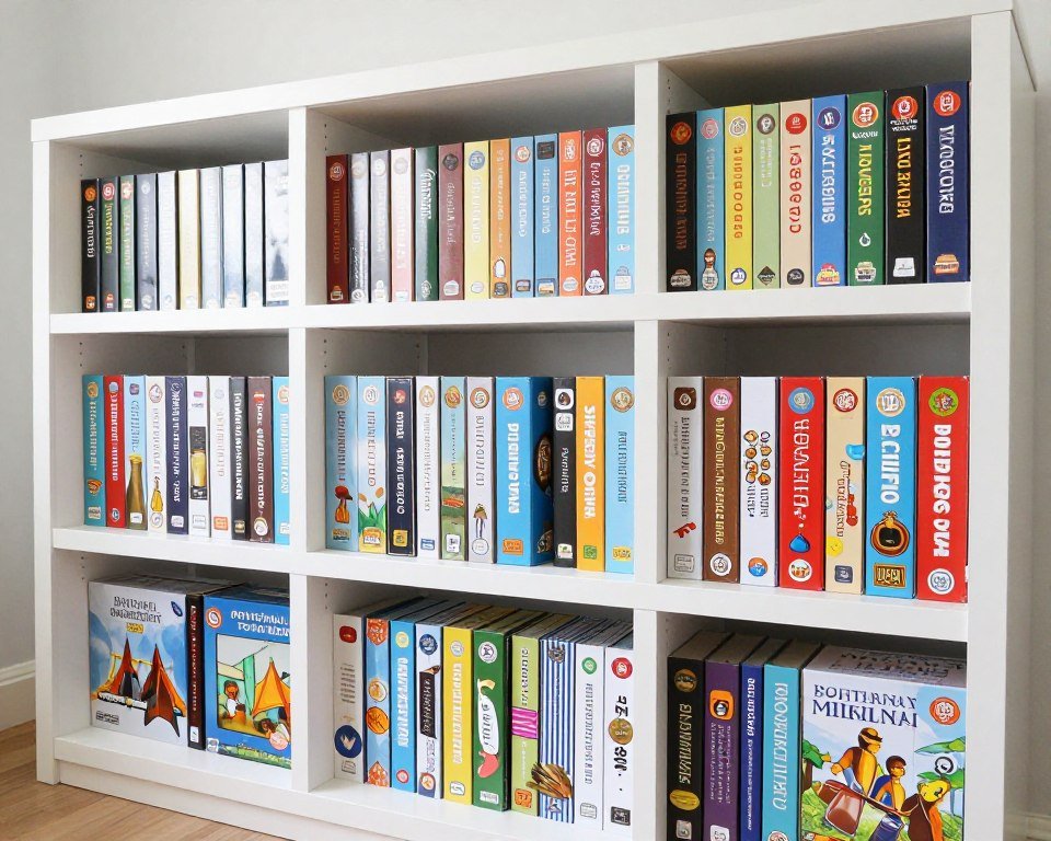 well-preserved board game collection in protective storage