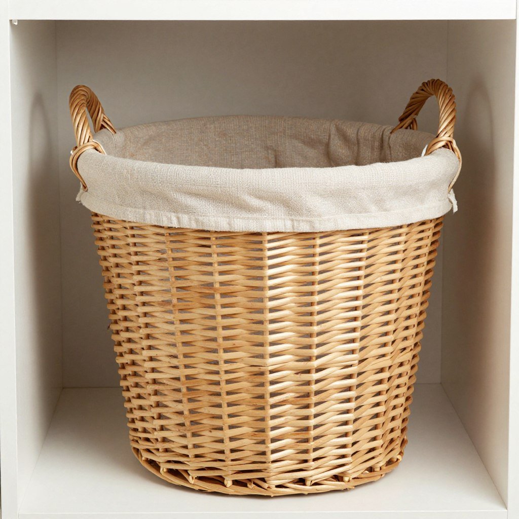 wicker laundry basket with handles