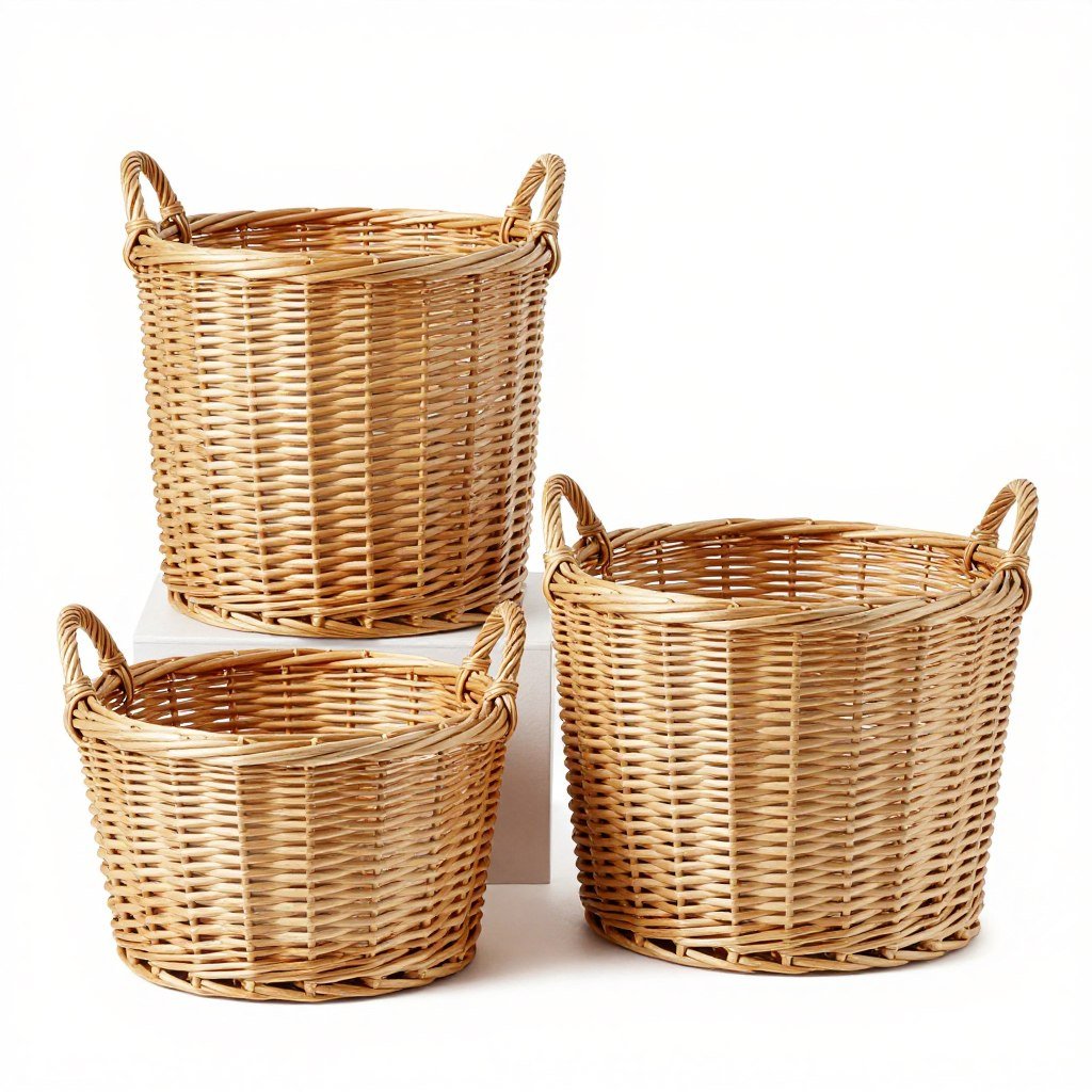 wicker storage baskets for laundry room organization