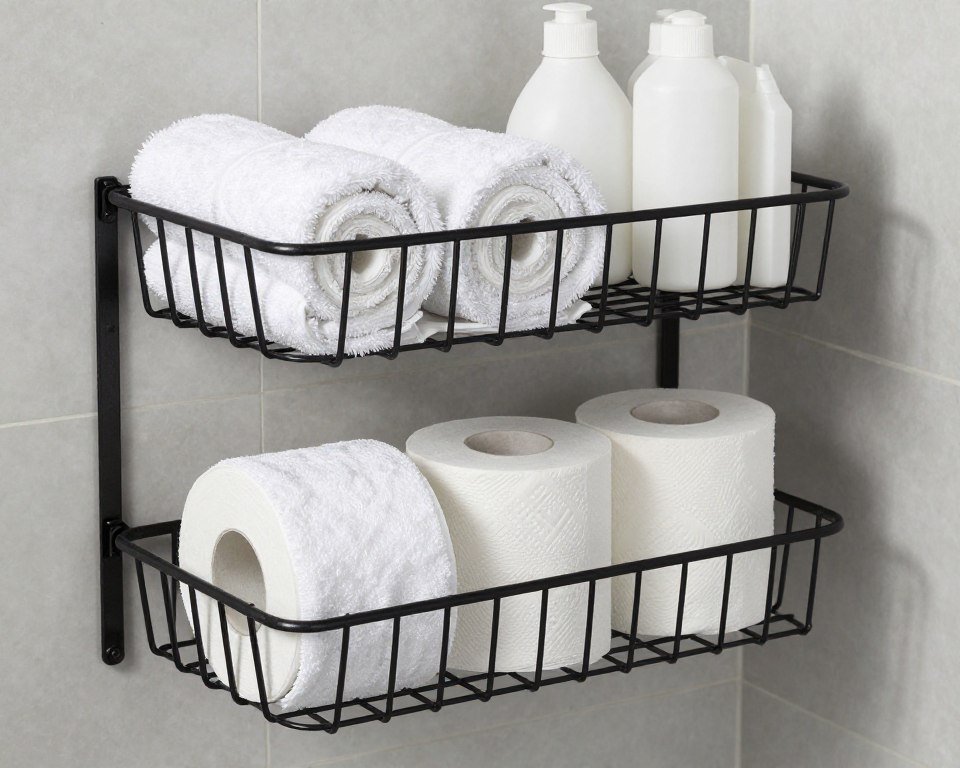 wire basket bathroom storage solutions