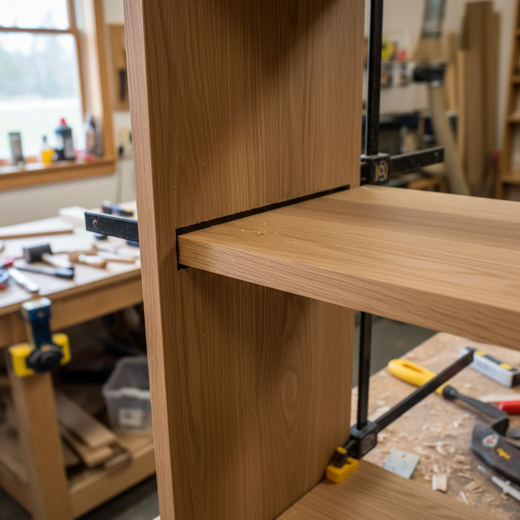Bookshelf showing dado joint construction detail