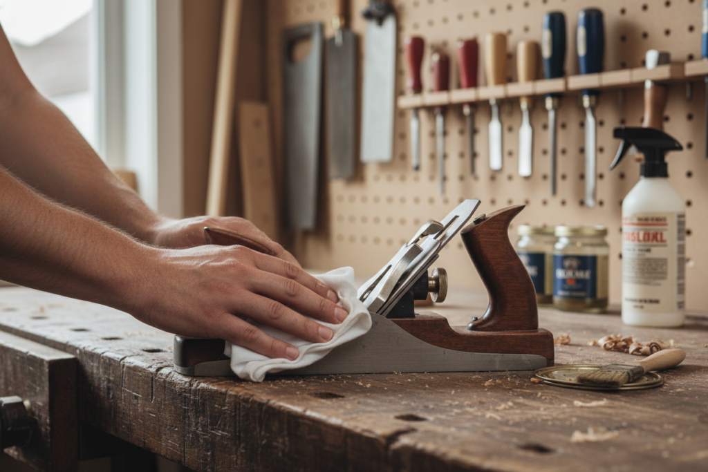 Cleaning hand plane after use