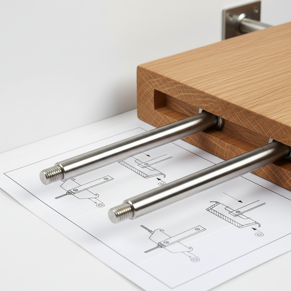 Close-up of floating shelf hardware and installation brackets