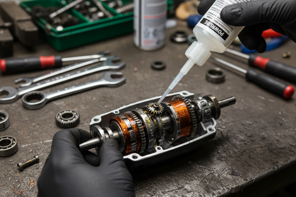 Lubricating power tool motor
