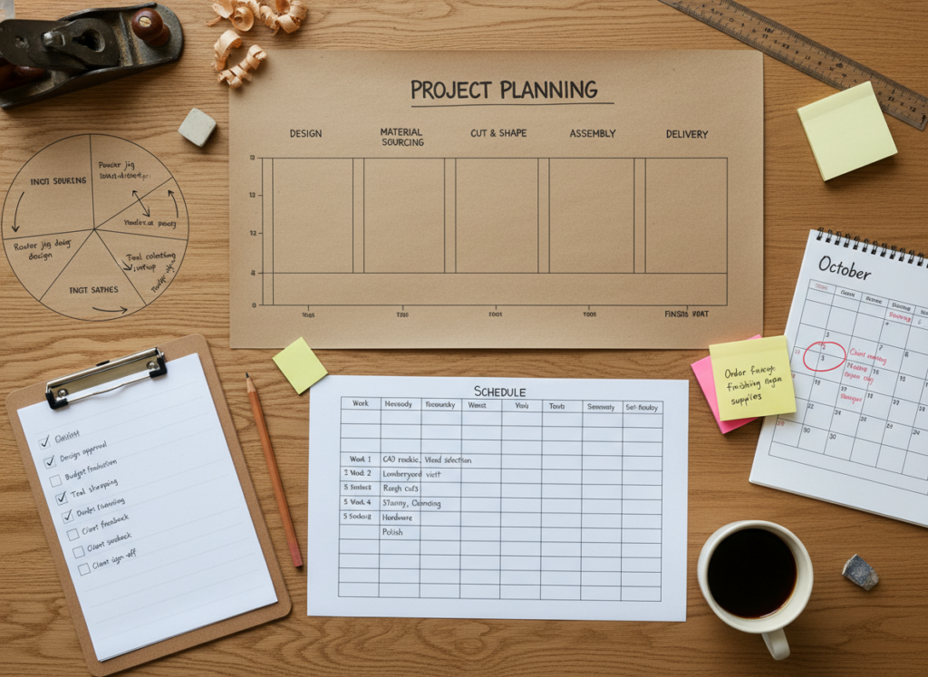 Project timeline and schedule planning documents