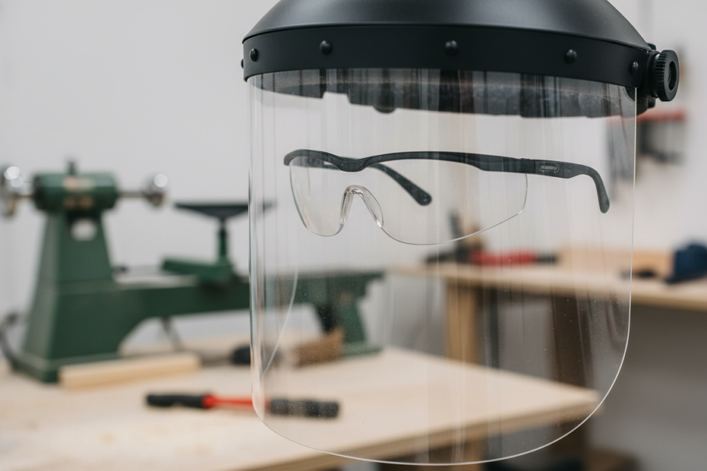 Safety glasses and face shield