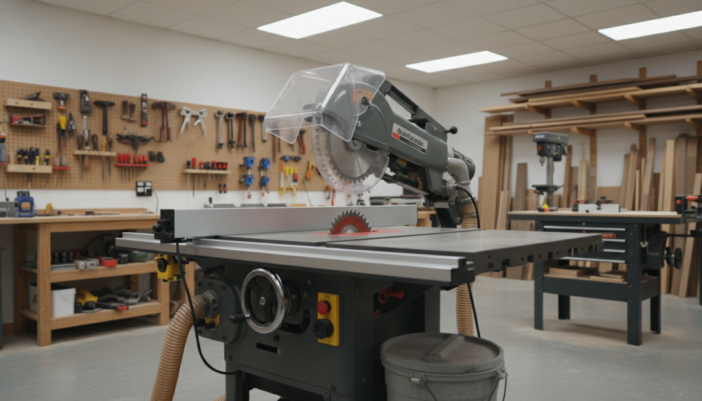 Table saw in professional workshop Table saw in professional workshop