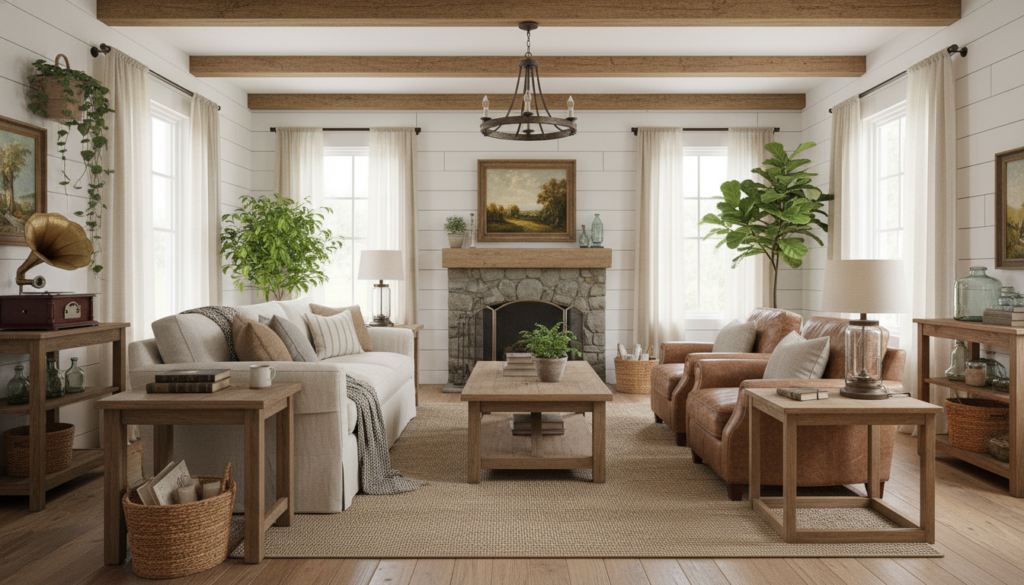 complete homestead aesthetic room showing all design elements working together harmoniously