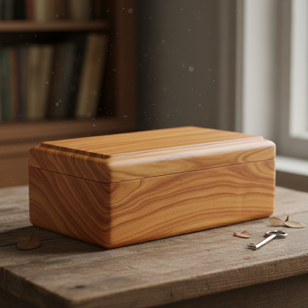 handcrafted small wooden box with lid