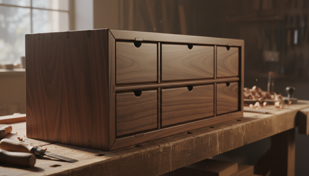 intricate wooden cabinet with detailed joinery intricate wooden cabinet with detailed joinery