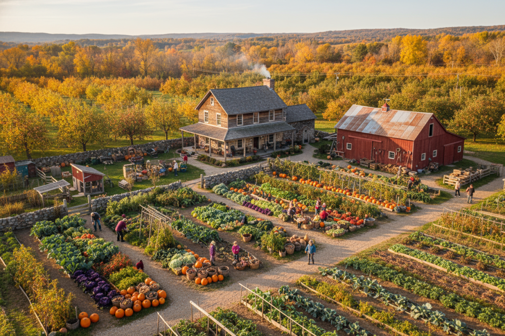 mature established homestead showing years of development mature established homestead showing years of development