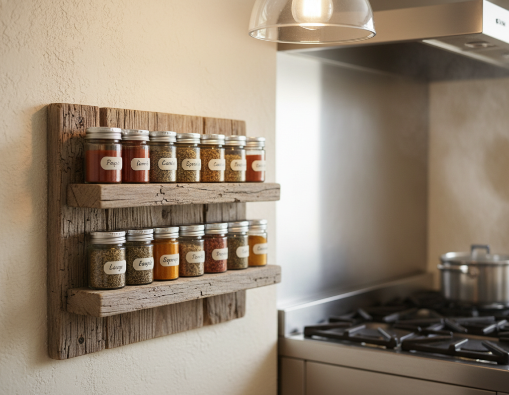 reclaimed wood kitchen spice rack with jars reclaimed wood kitchen spice rack with jars