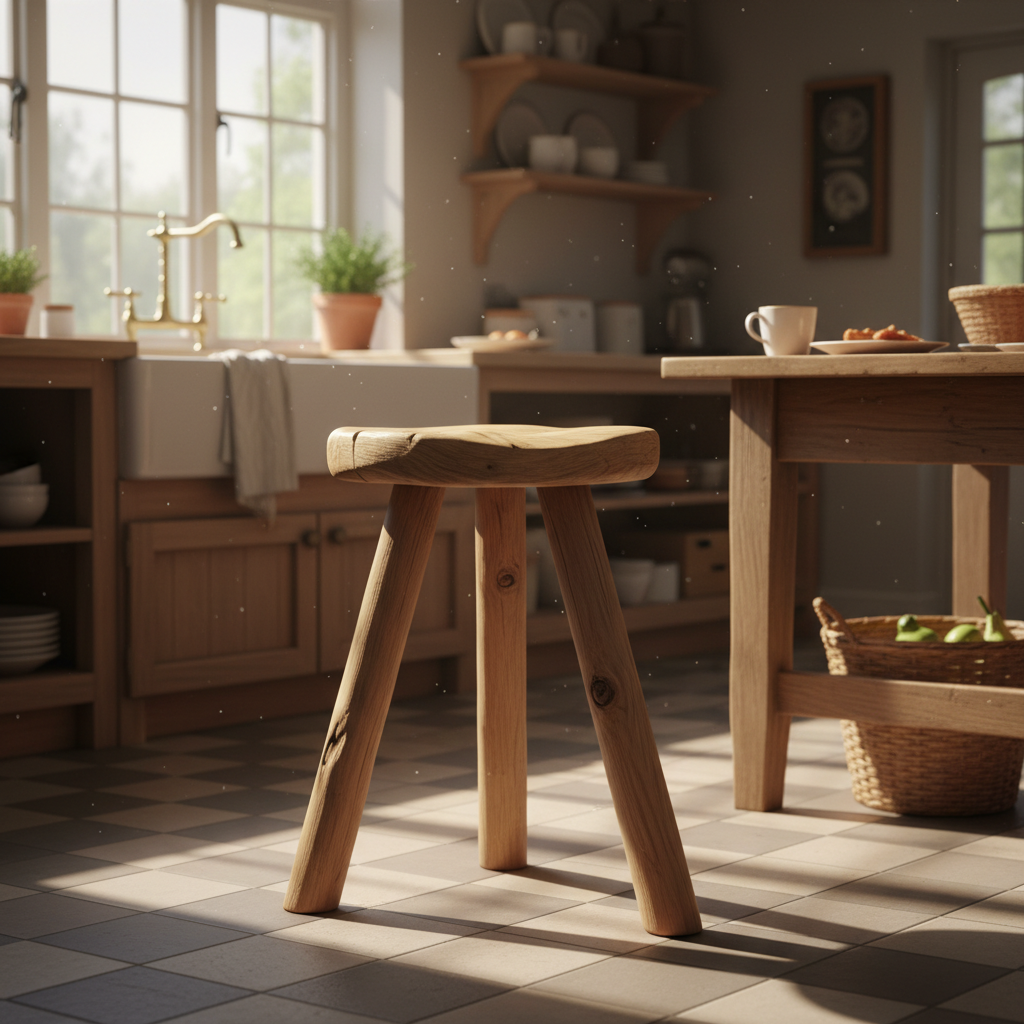 rustic wooden stool in kitchen rustic wooden stool in kitchen