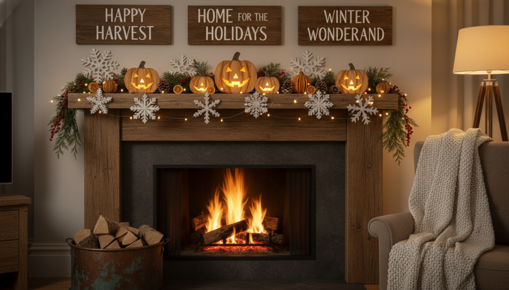 seasonal wooden decorations for holidays