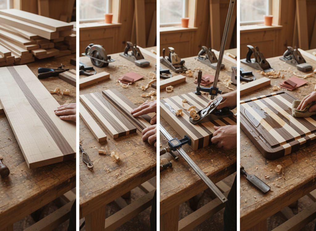 step by step cutting board construction
