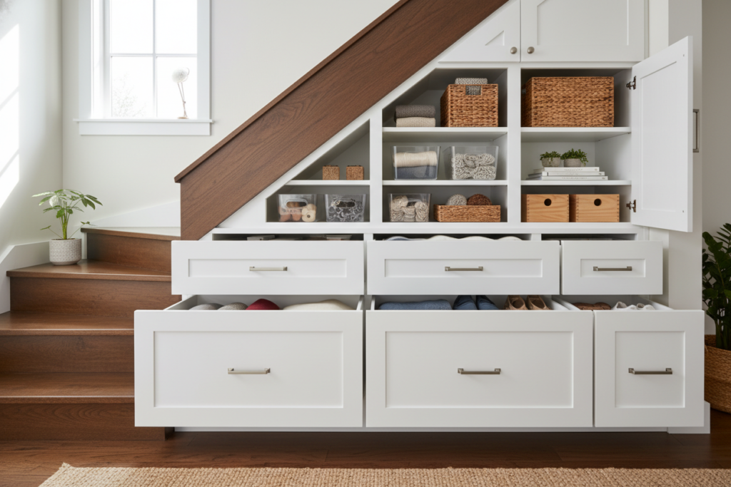 under-stair storage cabinet with pull-out drawers under-stair storage cabinet with pull-out drawers