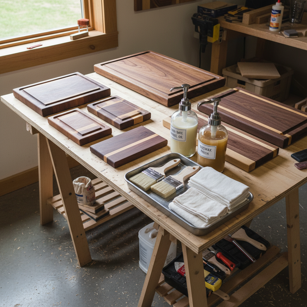 wood finishing station setup