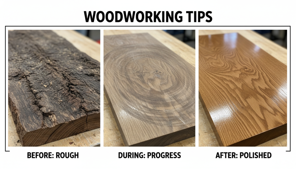 wood surface showing progression from rough to smooth finish through sanding stages wood surface showing progression from rough to smooth finish through sanding stages