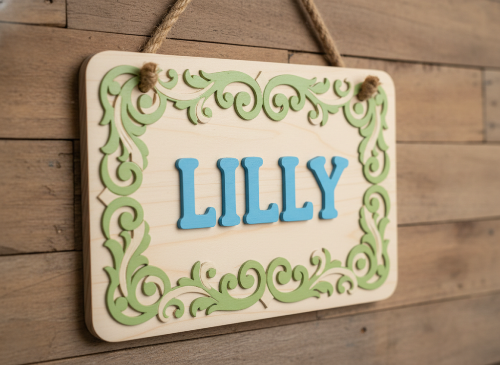 wooden name sign with carved letters wooden name sign with carved letters