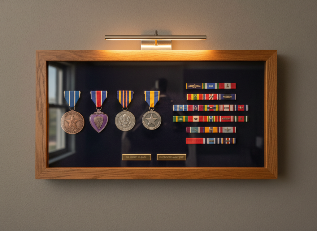 wooden shadow box display case